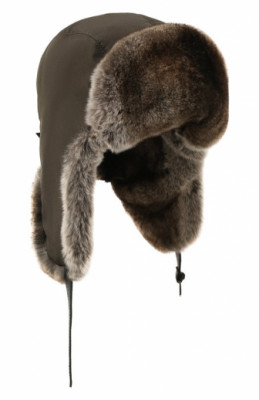 Шапка-ушанка с отделкой из меха кролика FurLand
